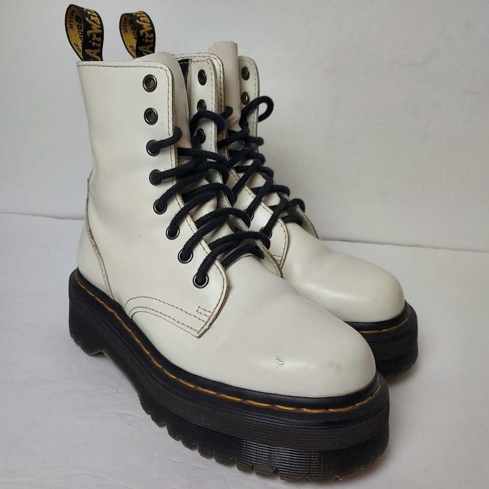Dr. Marten Jadon Platform Boots Leather White 6